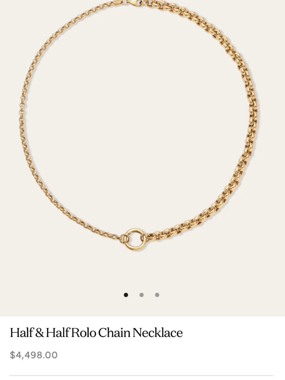 Adina Reyter Half & Half Rolo Chain Necklace